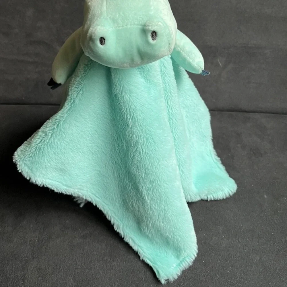 Mint Green Plush Hippo Blanket toy new